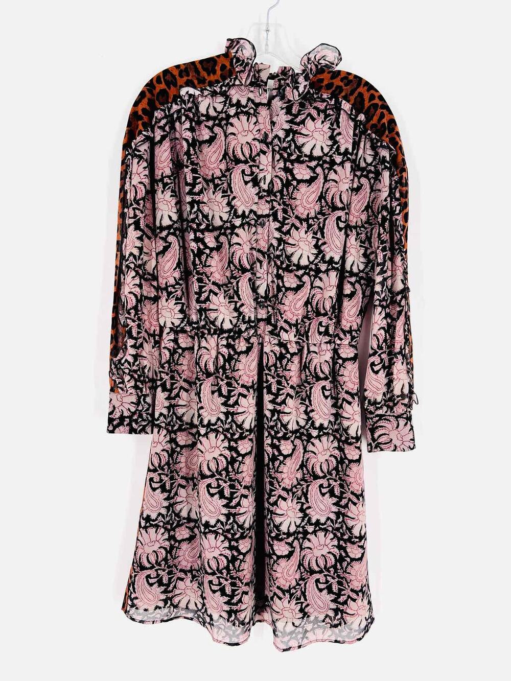 Antik Batik Size XS Or/Bk/Rd Animal Print Floral Designer Dress